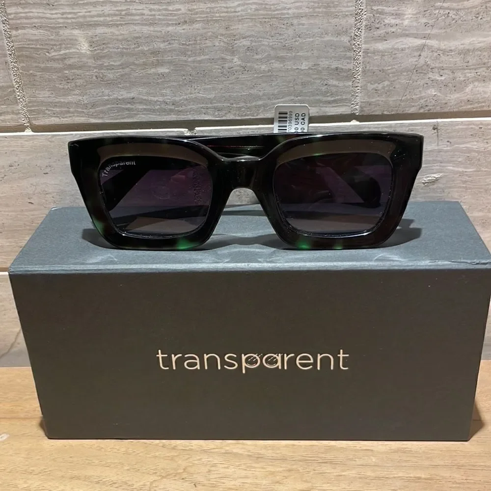 Anthropologie x Transparent Sunglasses Marnie Green Tie Dye Polarized NWT